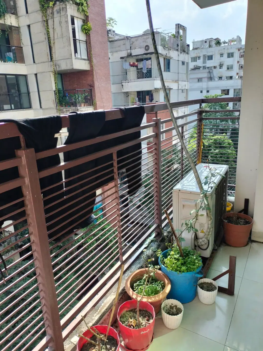 South-facing room with attached balcony